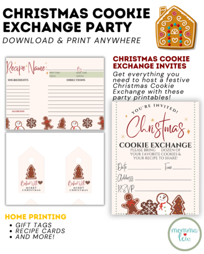 Christmas Cookie Exchange Party Mockup