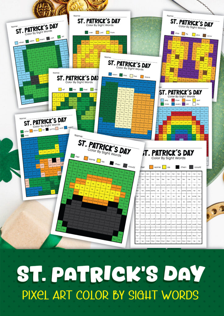 St Patrick’s Day Color by Words Mockup 