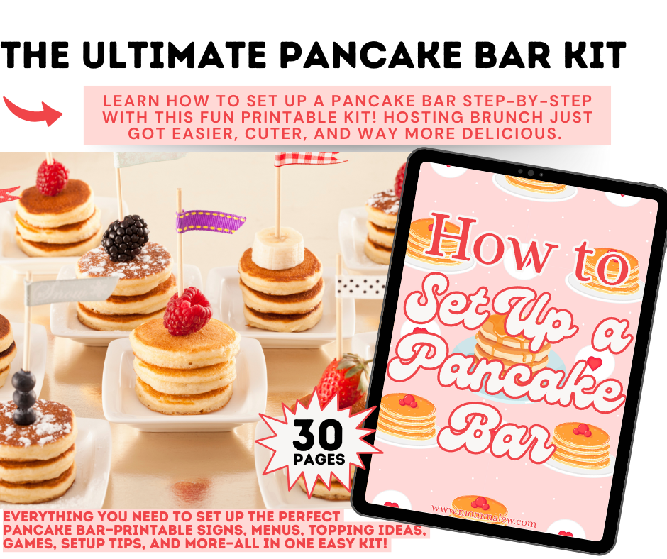 Make mornings feel a little more fun (and way less stressful) with my Pancake Bar Guide—packed with easy setup tips, topping ideas, and simple ways to create a breakfast everyone will love.