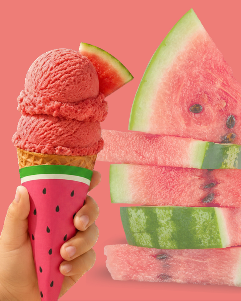 Printable Watermelon Ice Cream Cone Wrapper