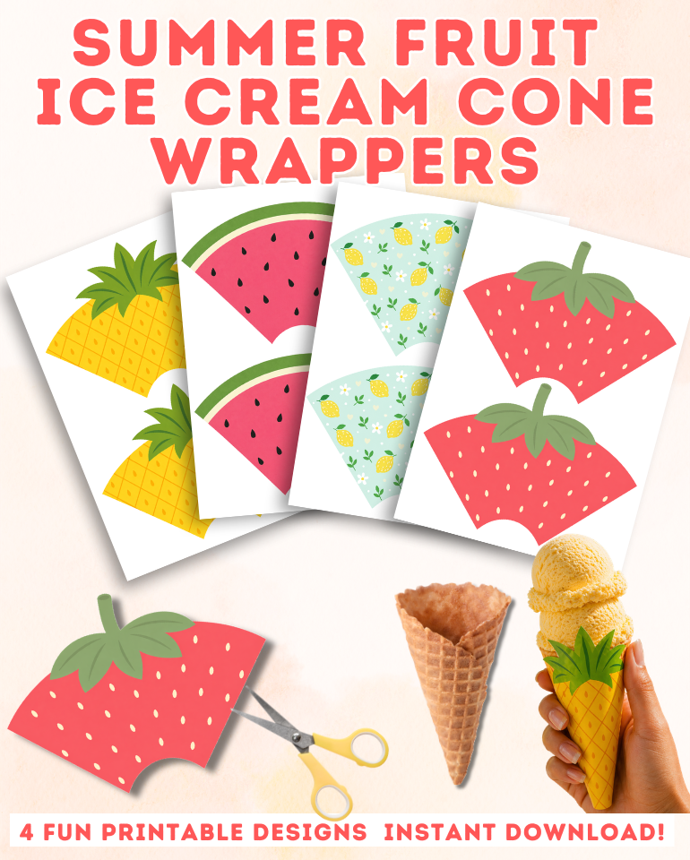 Summer Fruit Ice Cream Cone Wrapper Bundle