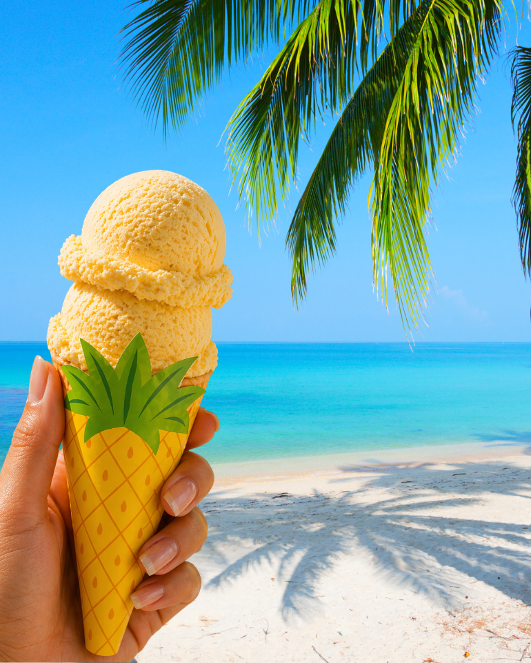 Printable Pineapple Ice Cream Cone Wrapper