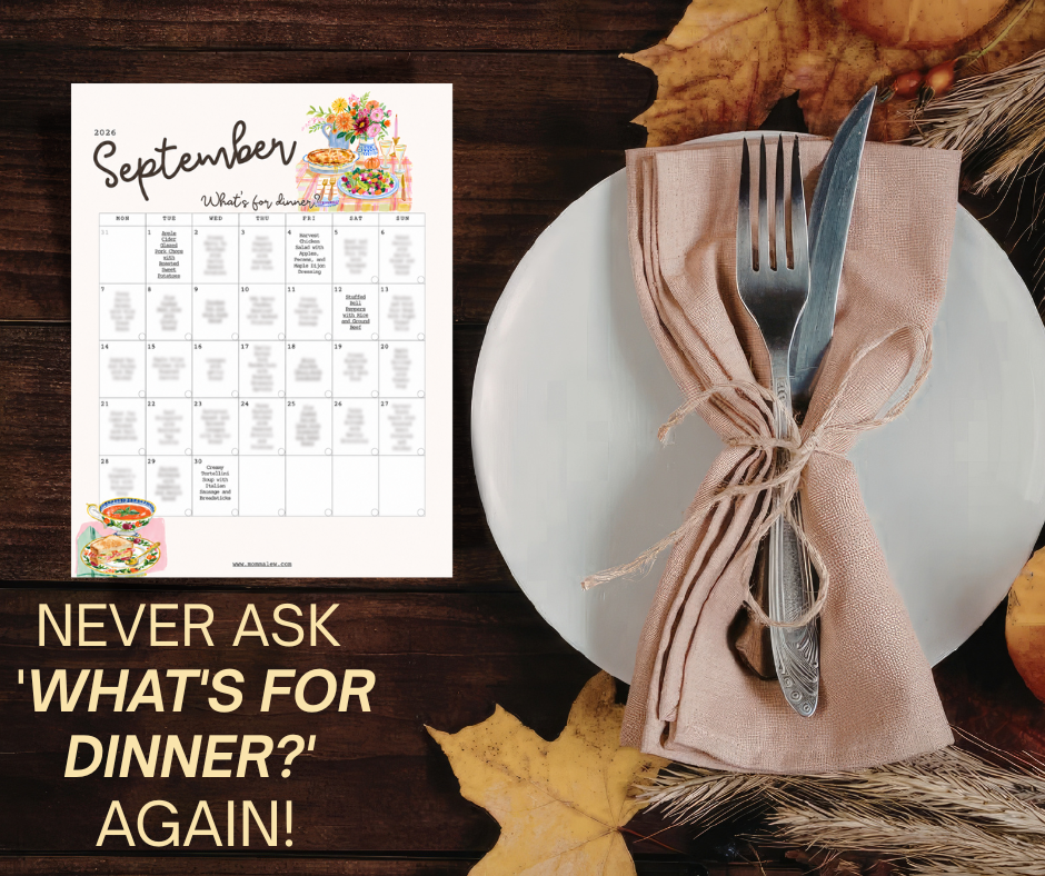 September Printable Dinner Idea Calendar | 30 Days of Easy Family Meal Ideas